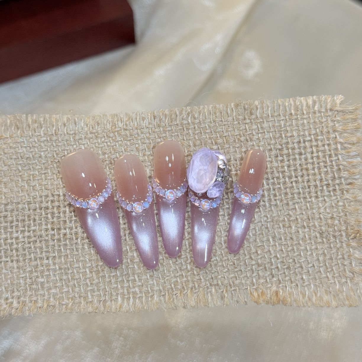 泡泡糖·紫-有杏手工穿戴甲