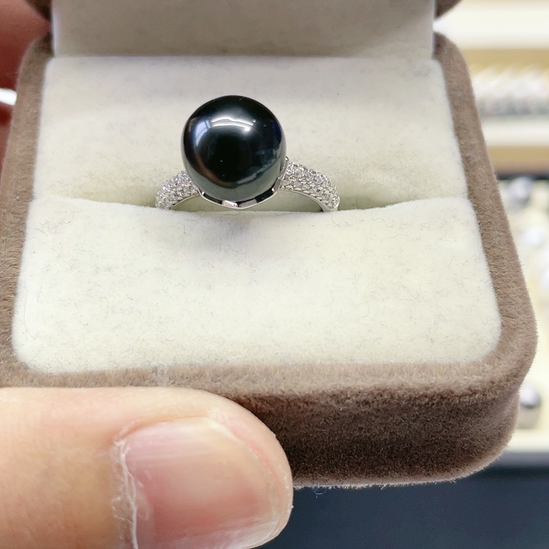 海水珍珠戒指银S925镶嵌