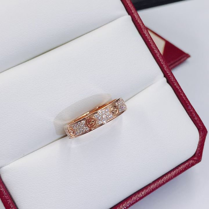 【IRIF】4克左右18k金螺丝窄版满天星钻石戒指101