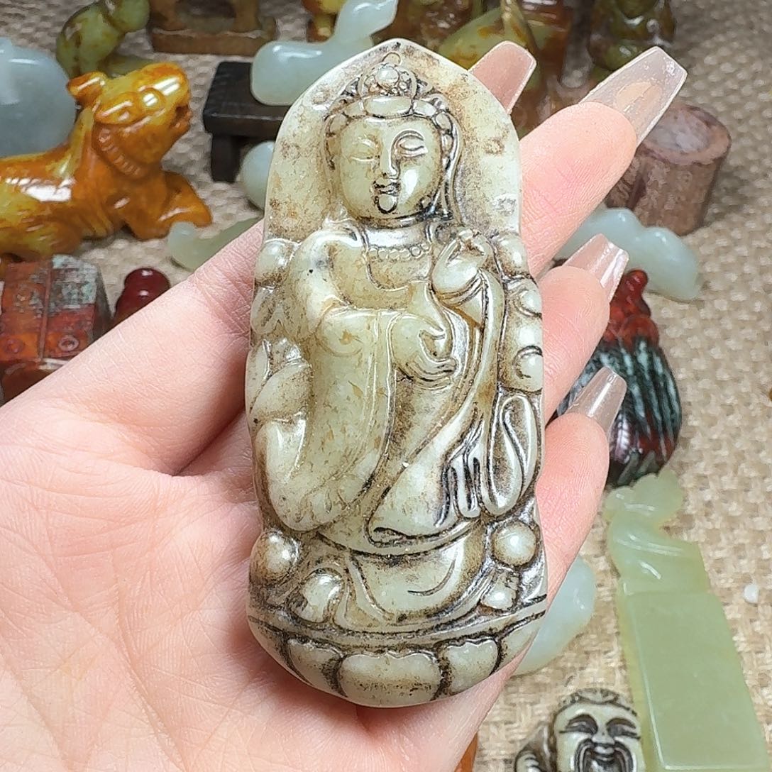 白玉菩提吊坠挂件