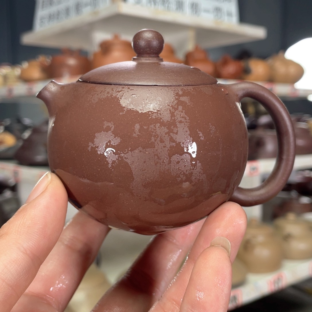 紫砂茶壶紫泥半手工160毫升微瑕