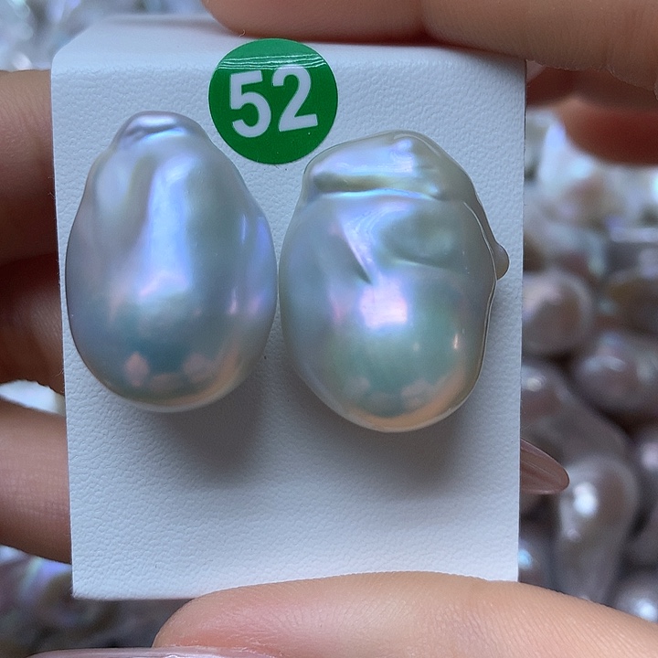 淡水珍珠耳饰银S925镶嵌