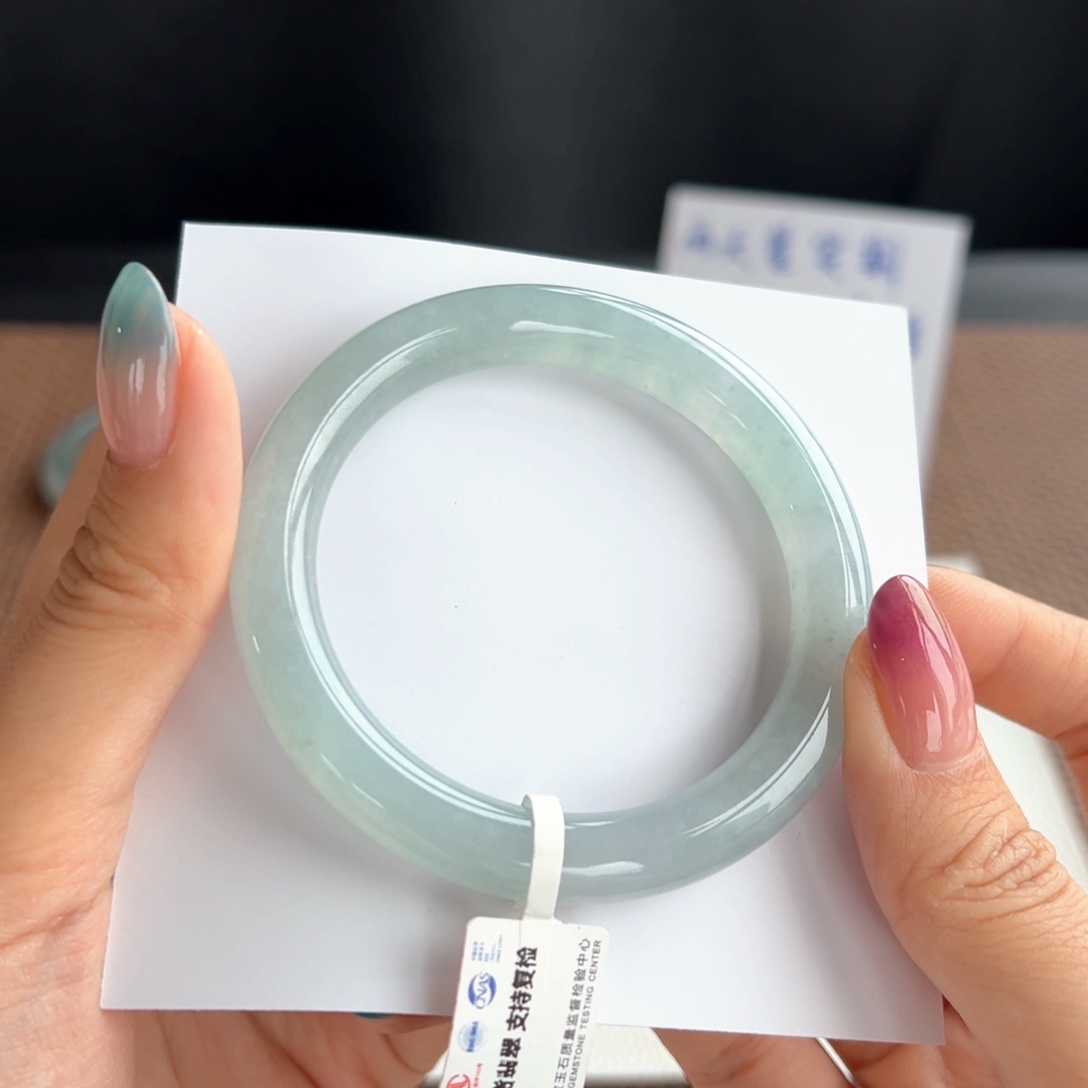 翡翠未镶嵌手镯6号 53.6