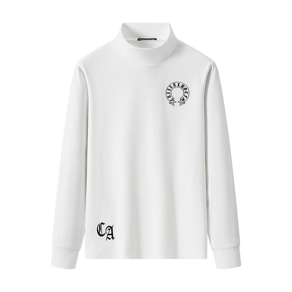 十字克罗心哥特风男士半高领长袖圆领秋冬打底针织休闲修身潮流