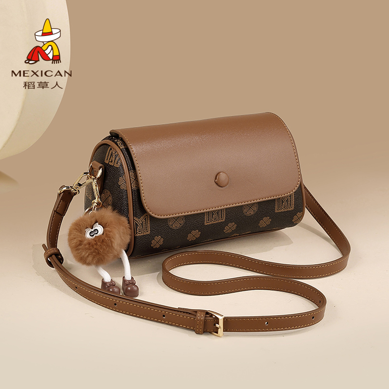 稻草人官方正品2025年早秋新款女包时尚复古轻奢小方包单肩斜挎包