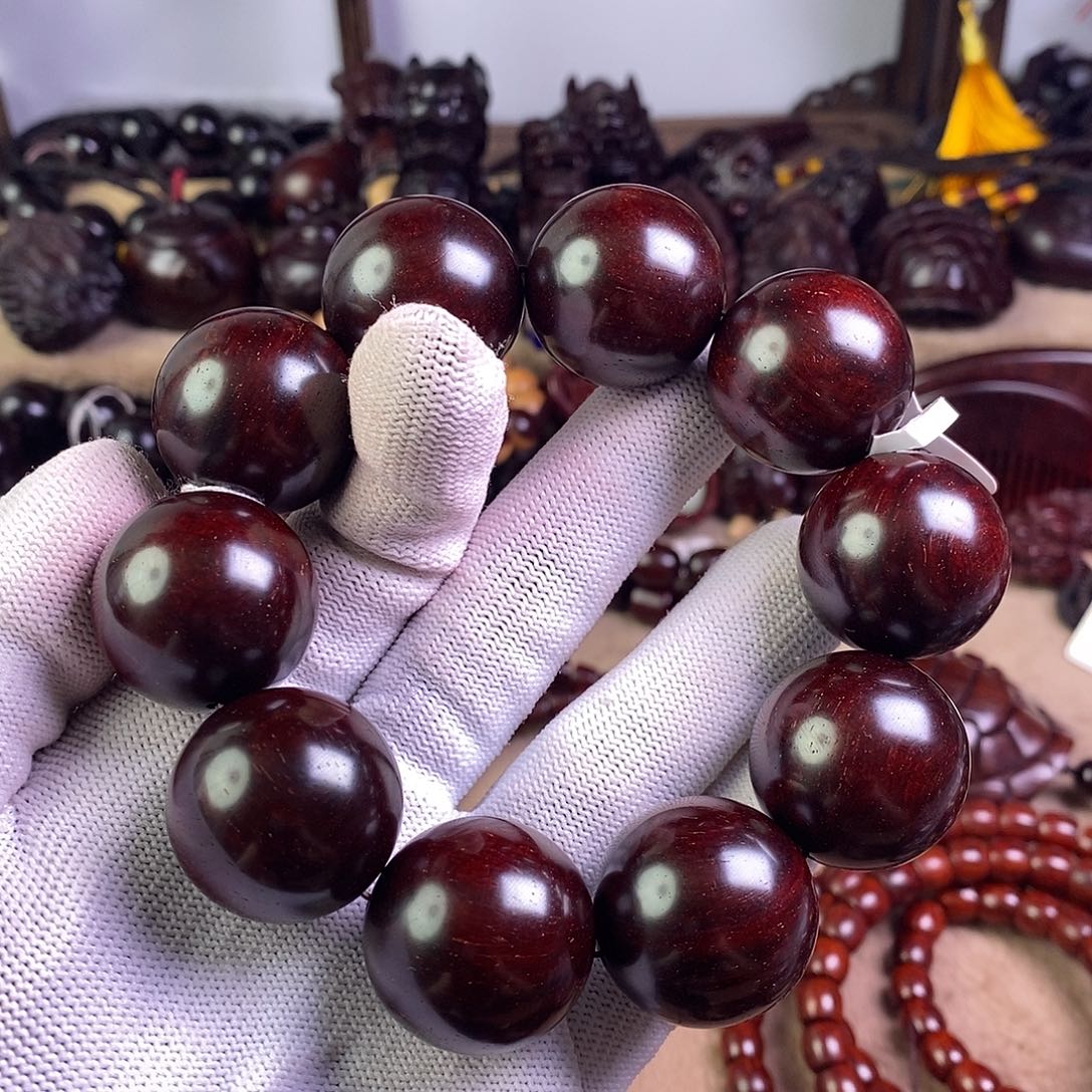 高***物小叶紫檀手串/手链无胶无蜡25鳞底泥料