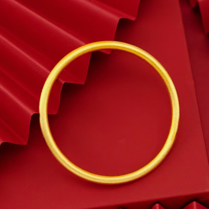 铜合金手镯 里外一色古法素圈手镯光面实心高级百搭手镯