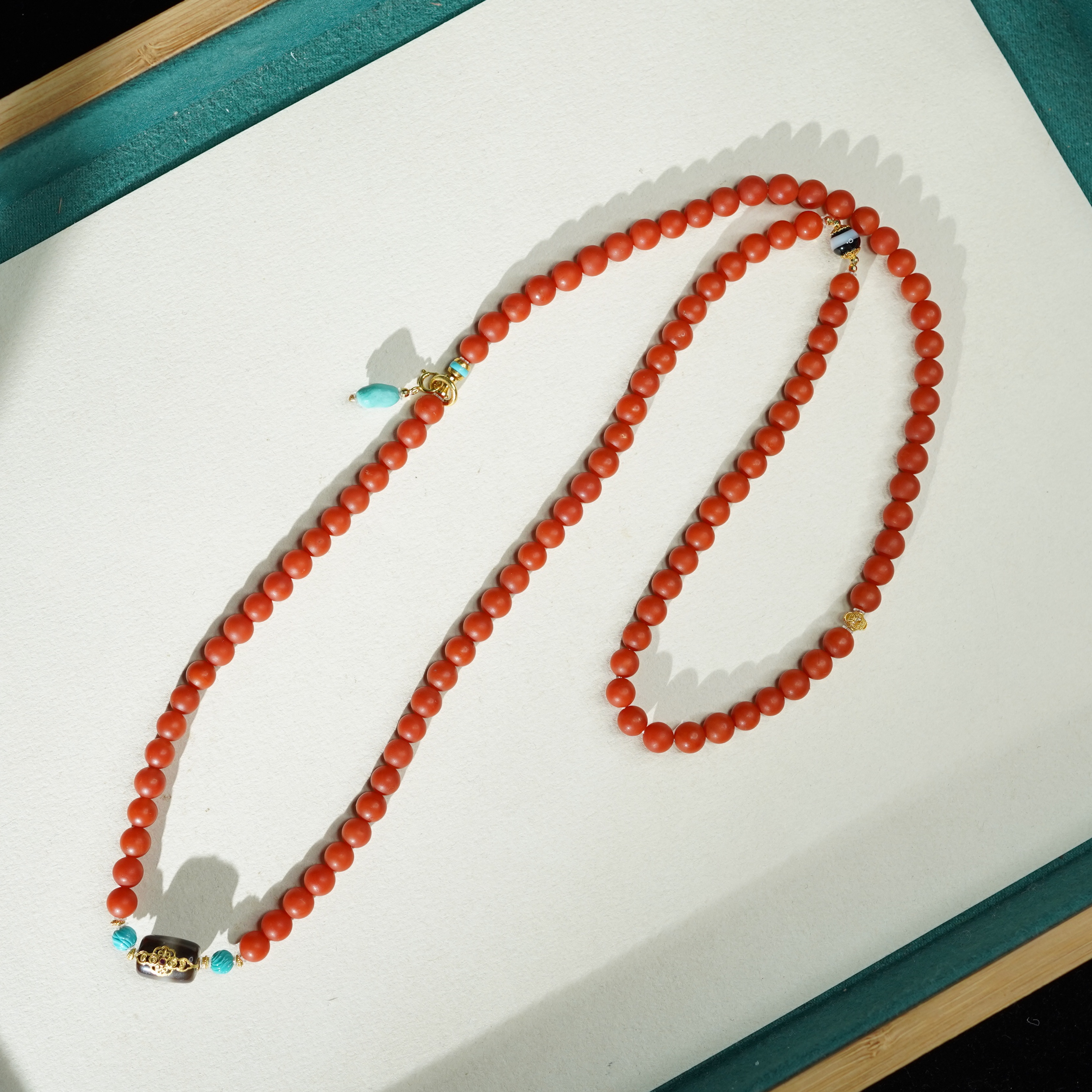 【红昭愿】南红*项链*18k金镶嵌