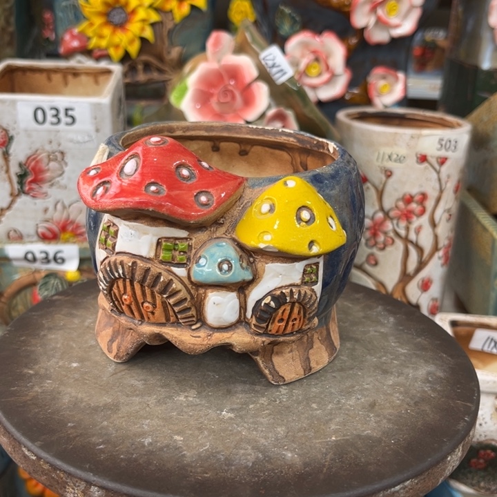 紫砂花盆粗陶材质多肉花盆