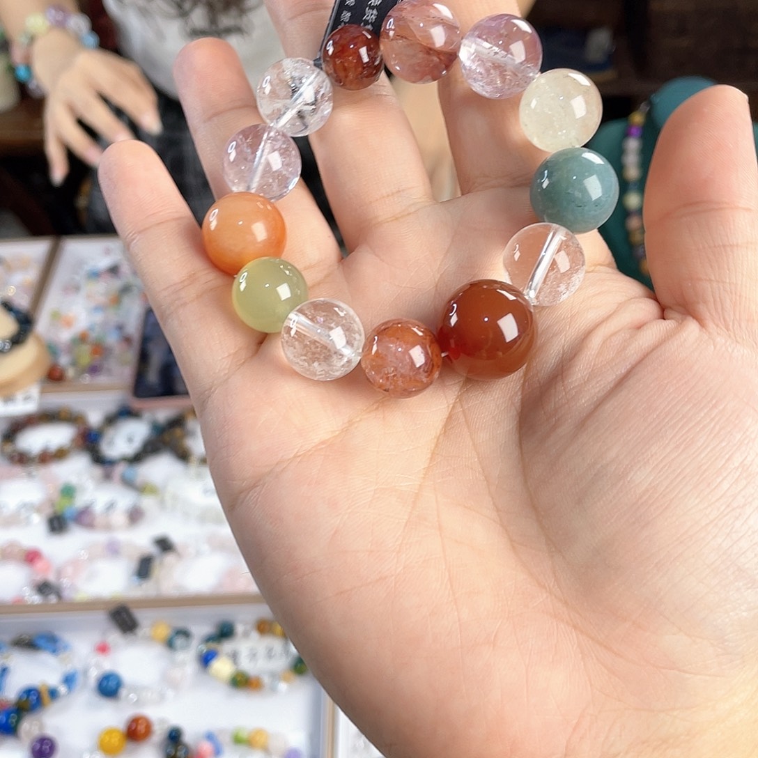 水晶手链银S925镀金镶嵌