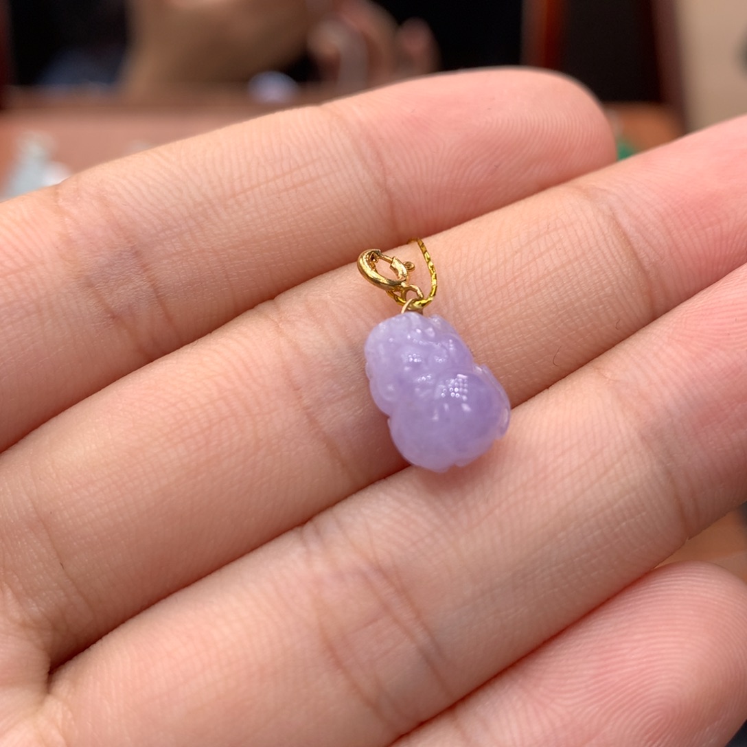 S***姐翡翠18K金镶嵌吊坠(不含链)