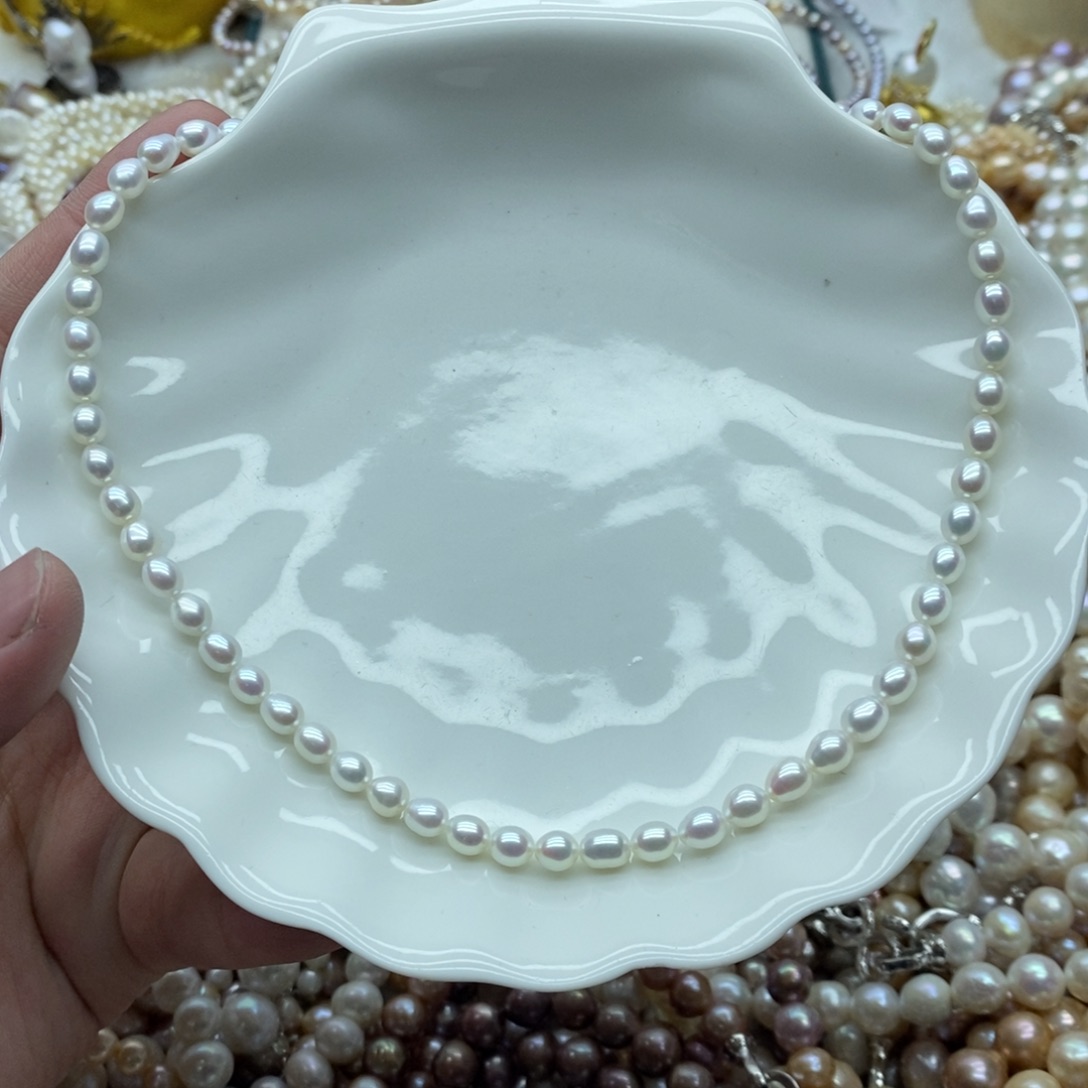 银S925镶嵌淡水珍珠天然淡水珍珠无人工干预9