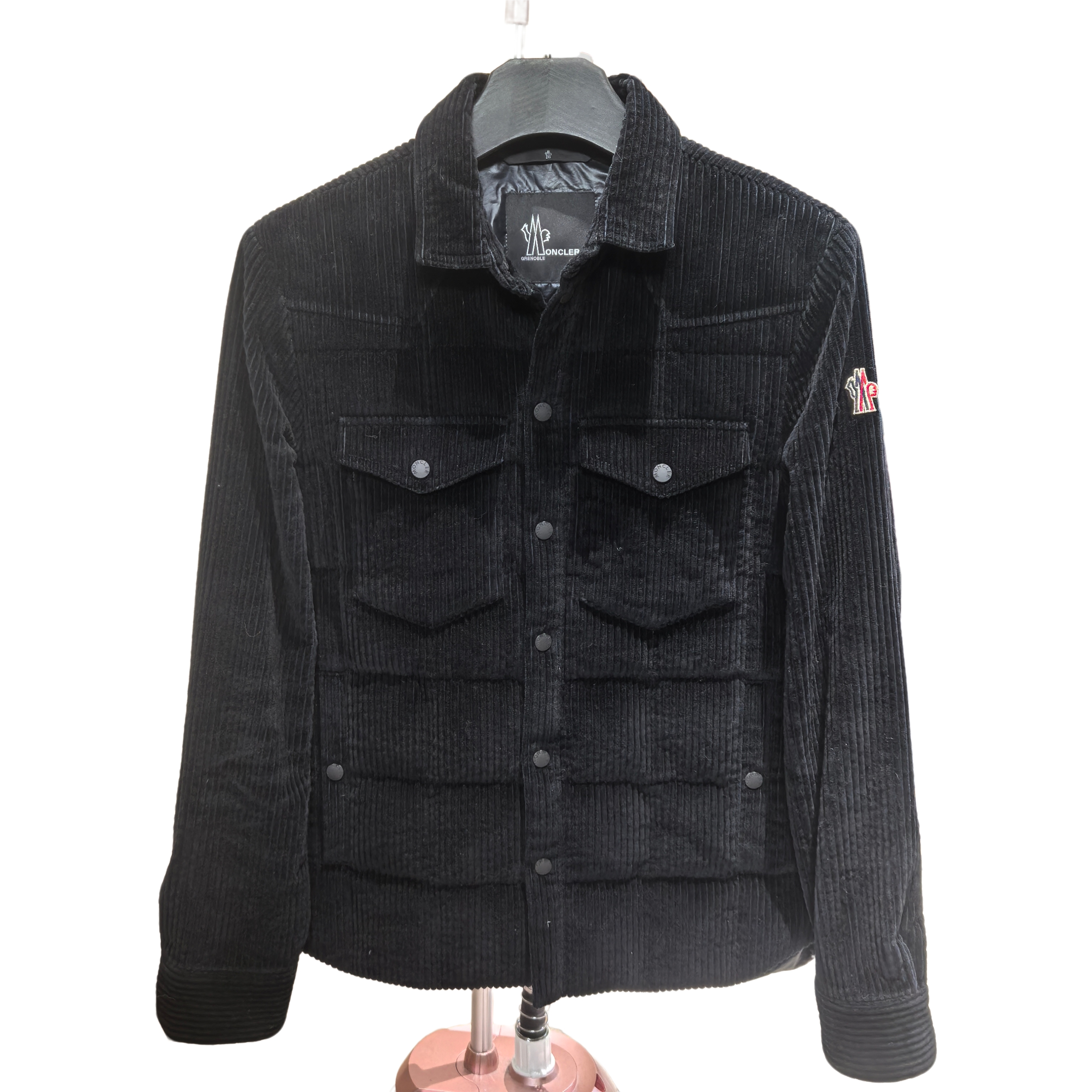 未使用 MONCLER 1159蒙口25款灯芯绒翻领羽绒/2/全新
