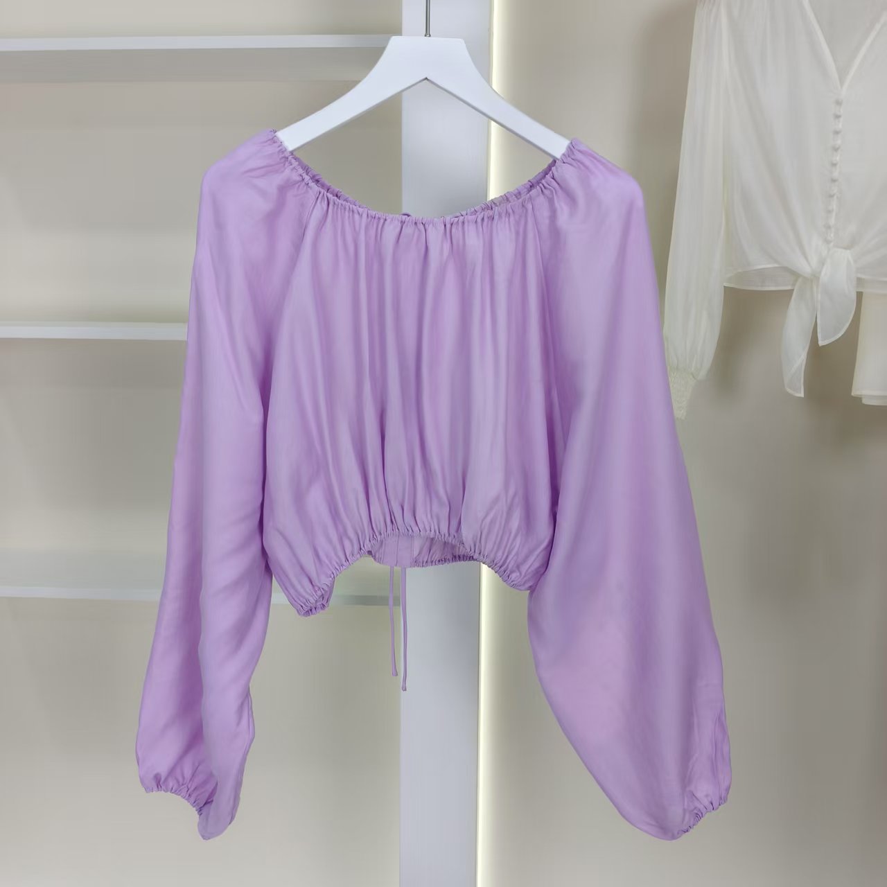 麦迪尚品【崔】5051265法式气质泡泡袖衬衫春夏女装专柜撤柜正品