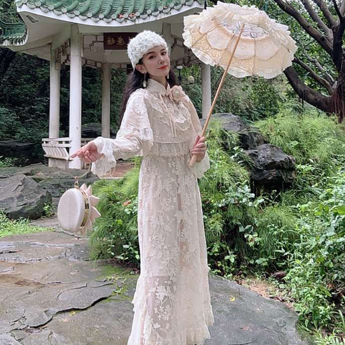 安霓王妃【鹊上枝头】设计师限量定制斗篷改良新中式披肩旗袍连衣裙