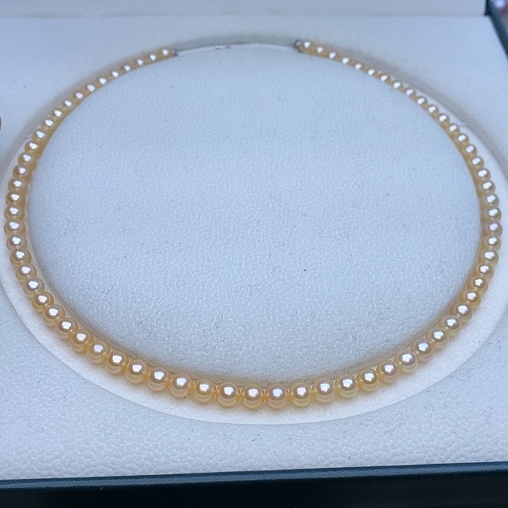 淡水珍珠项链未镶嵌5.5-6mm香槟金