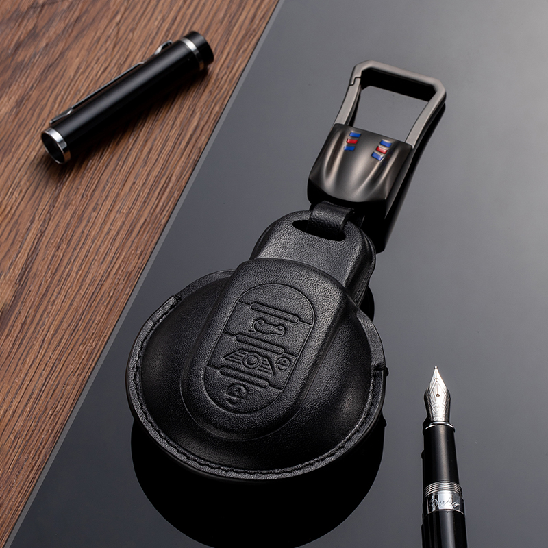 适用宝马mini钥匙套迷你真皮cooper男COUNTRYMAN车ONE用品壳扣包