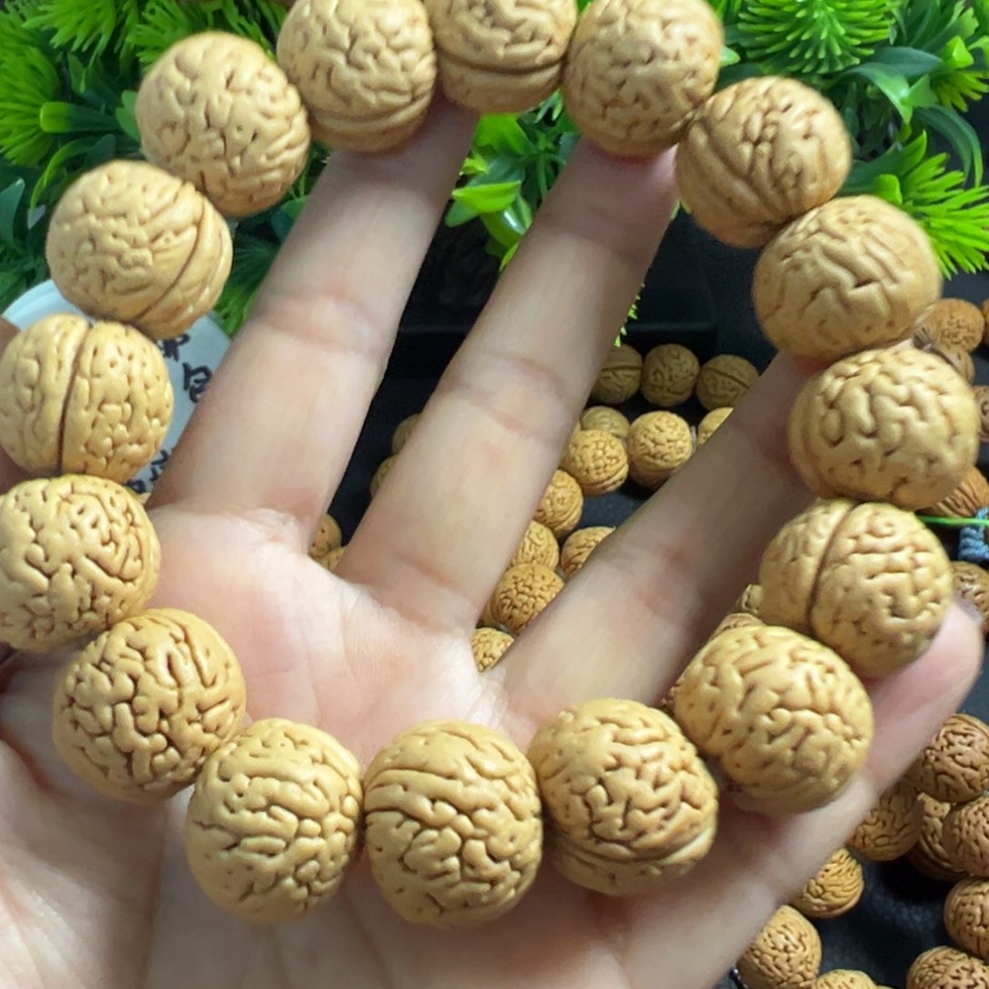 清***逸桃木大肌肉纹桃核手串