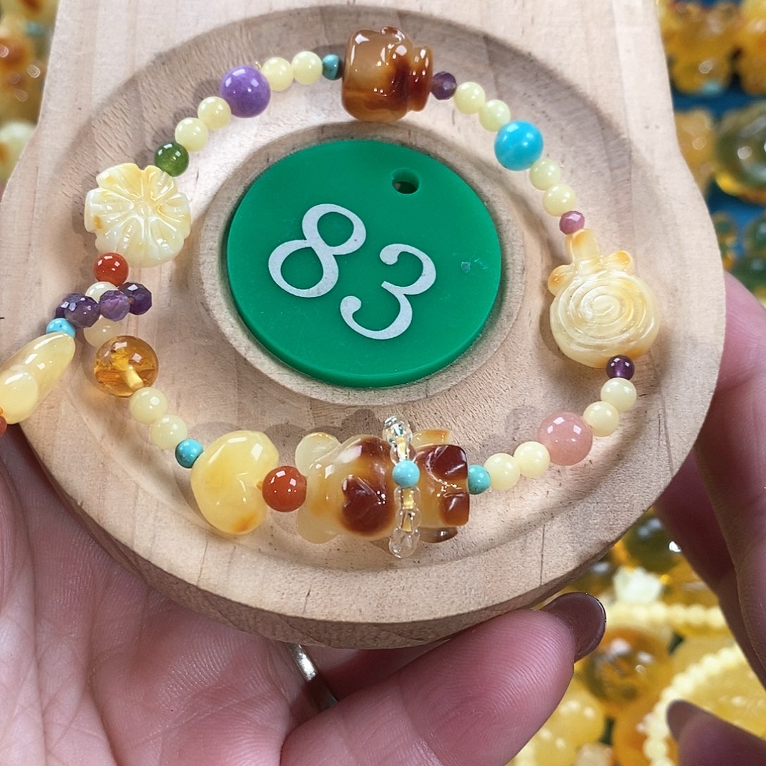 琥珀颈饰未镶嵌手链