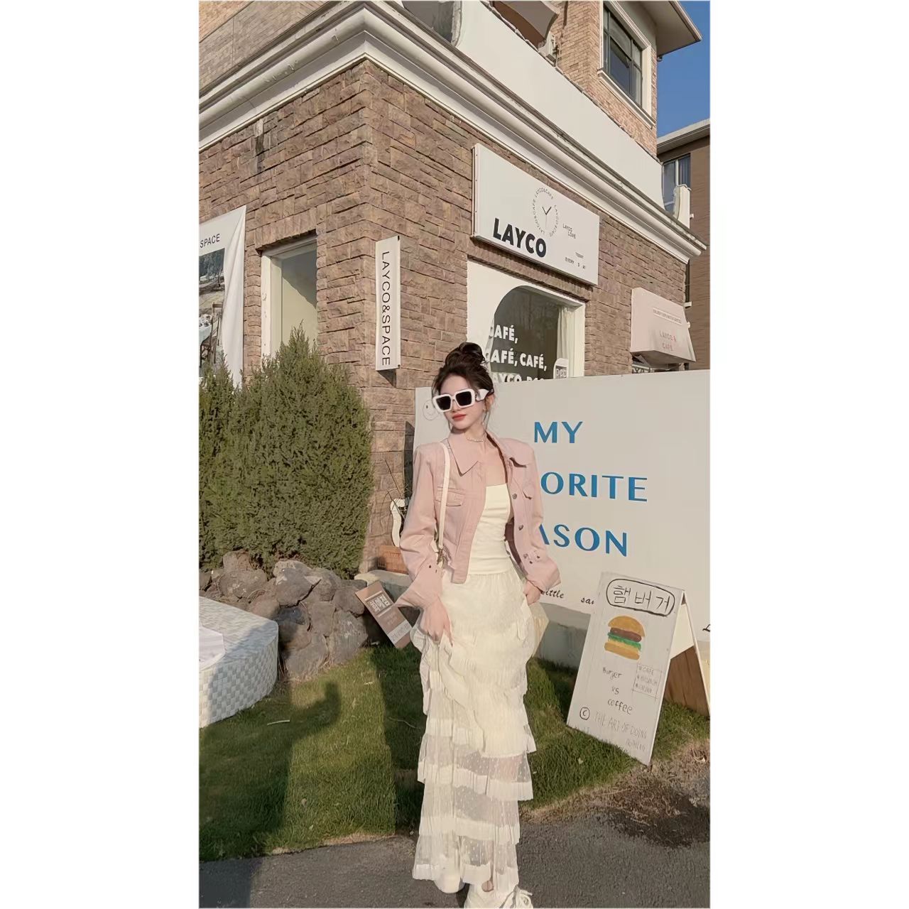 曼曼【糖粒蛋糕】奶油波点网纱层层蛋糕半身裙