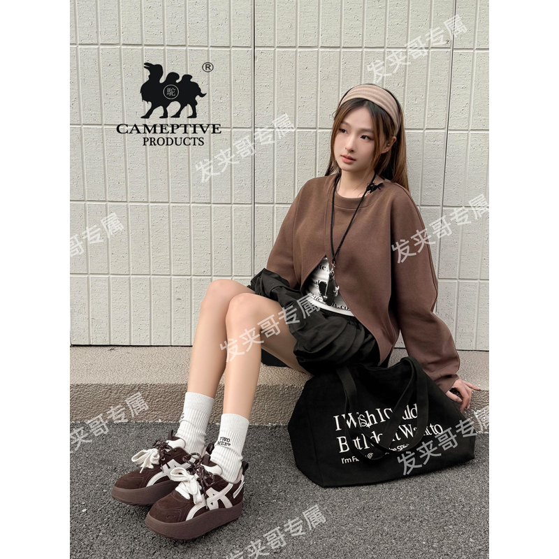 （秀气小面包）2025新款厚底松糕休闲鞋百搭板鞋复古德训鞋女59299