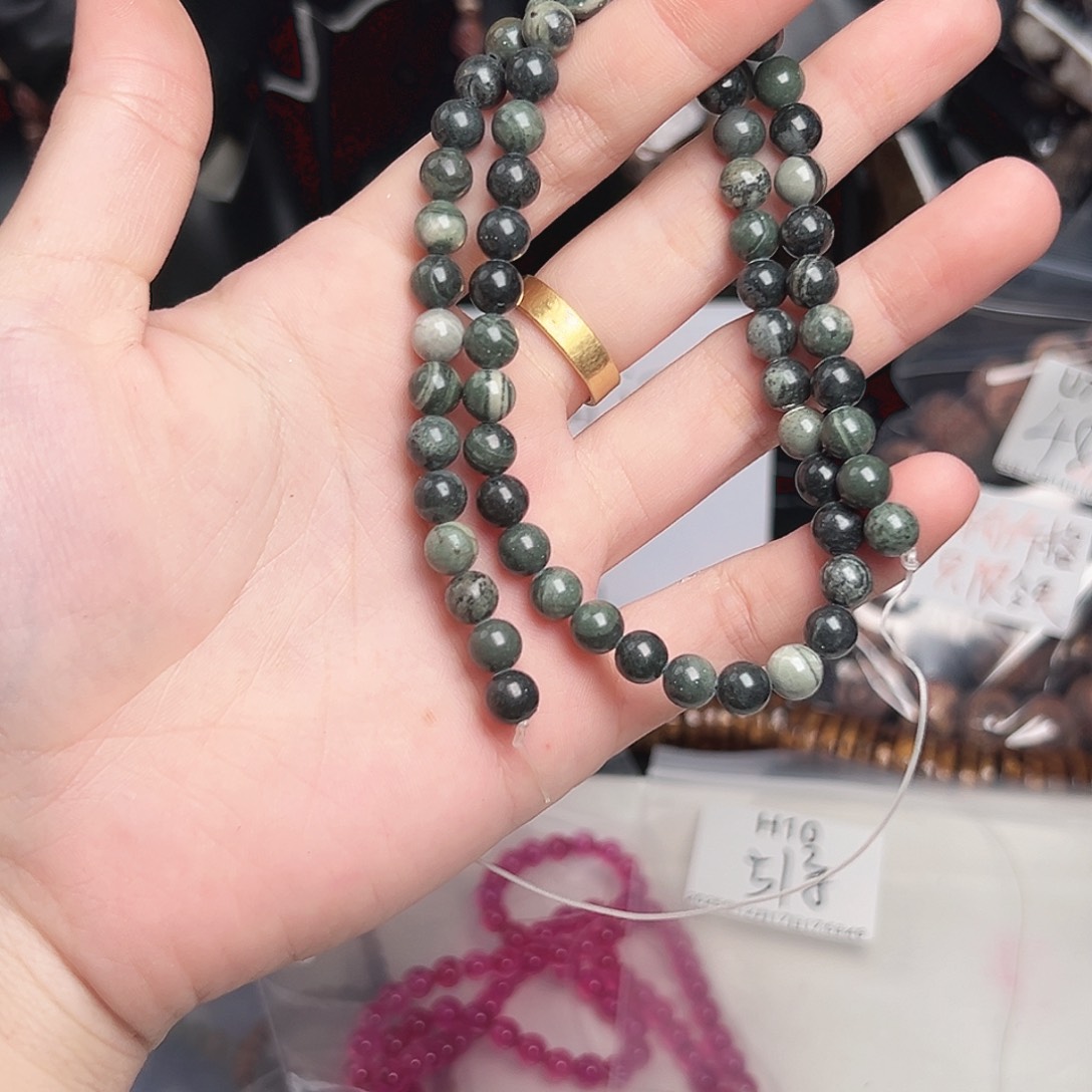 玛瑙/玉髓合金珠宝半成品h11 绿玛瑙一条