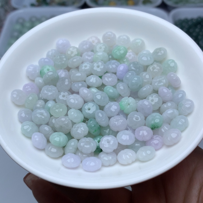 【闪购商品】未镶嵌翡翠手链卡4.6乘8冰南瓜40颗