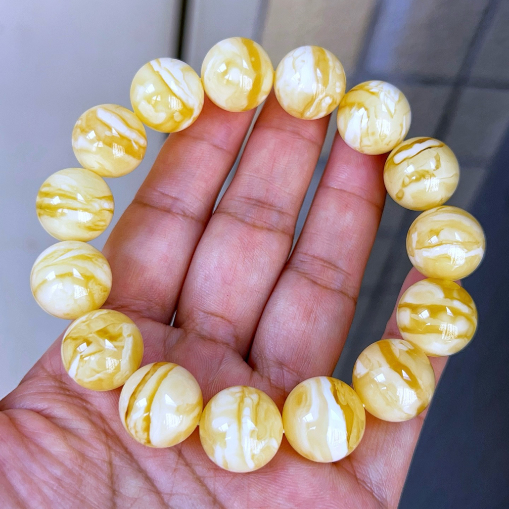 15+俄料牛货妖花蜡精工圆珠手串