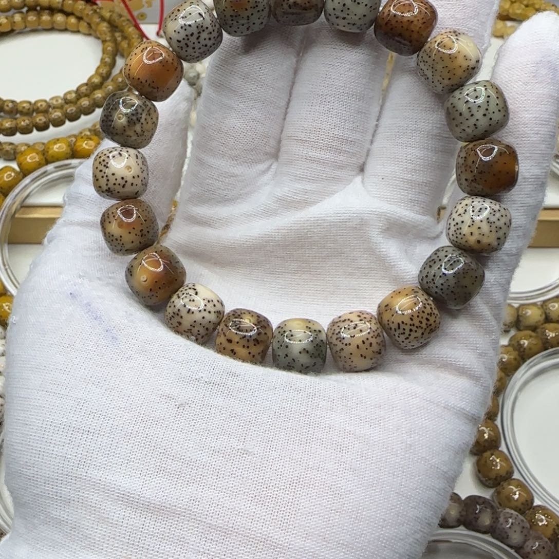 饼***渣星月菩提手串火烧云12×11