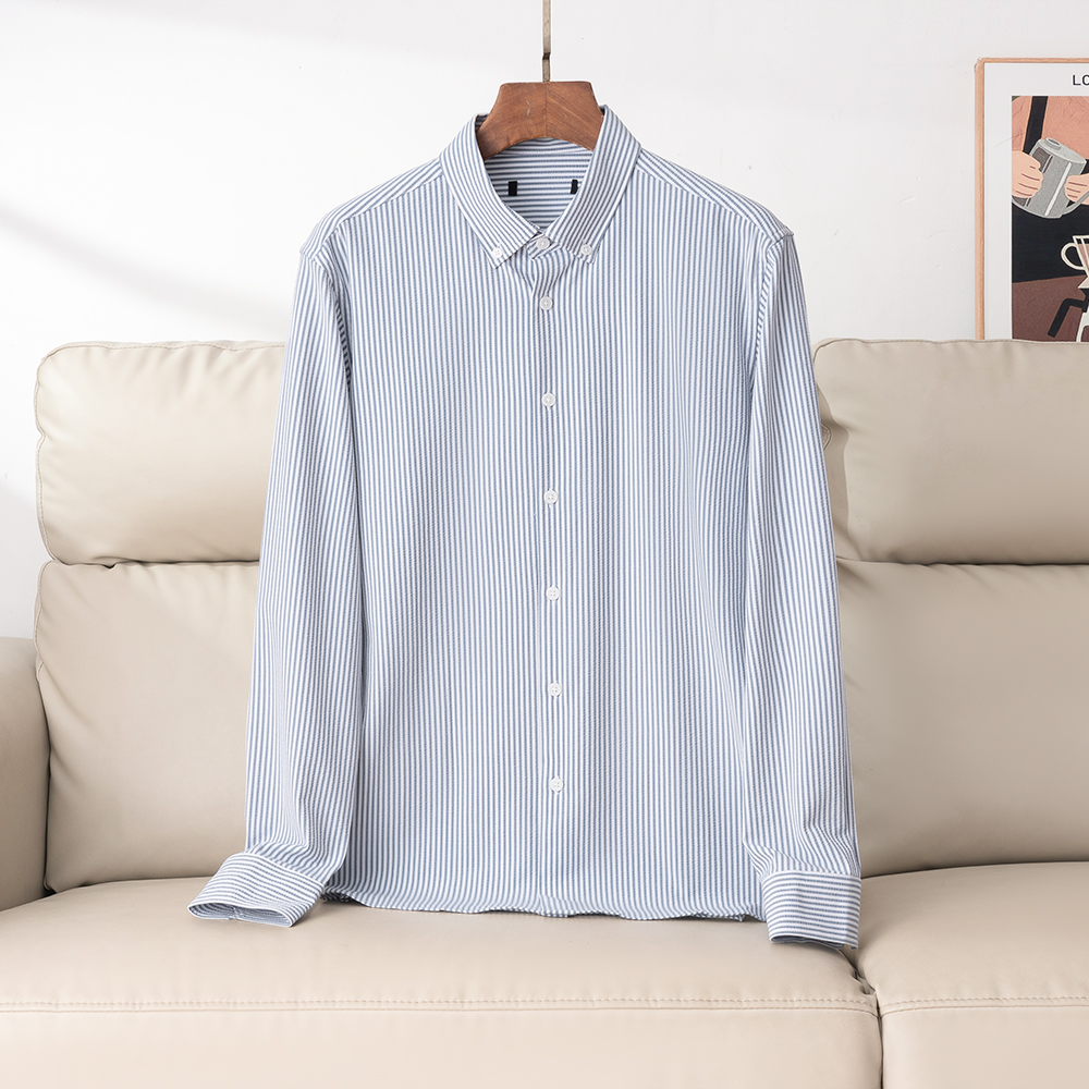 H1W040撤柜款！时尚条纹衬衣春秋款休闲长袖衬衫青年潮流打底衫男