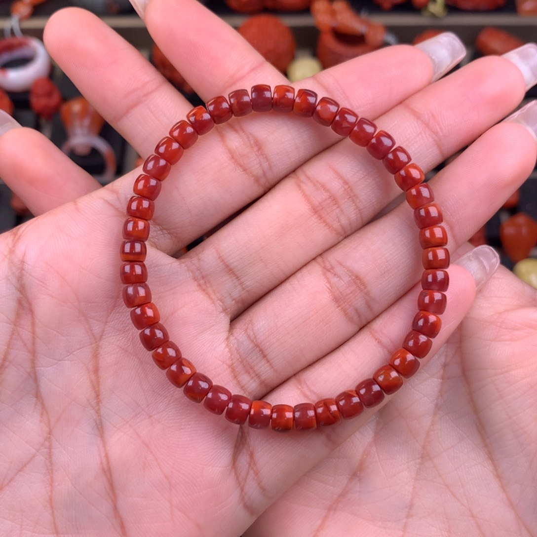 南红玛瑙未镶嵌直切手串5