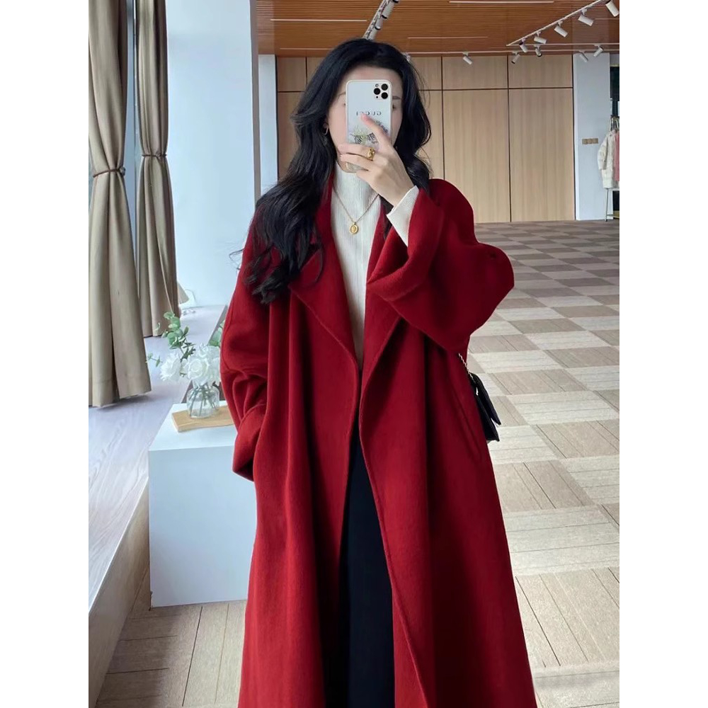 羊毛羊绒大衣女秋冬季2025新款呢子高级感加厚毛呢外套
