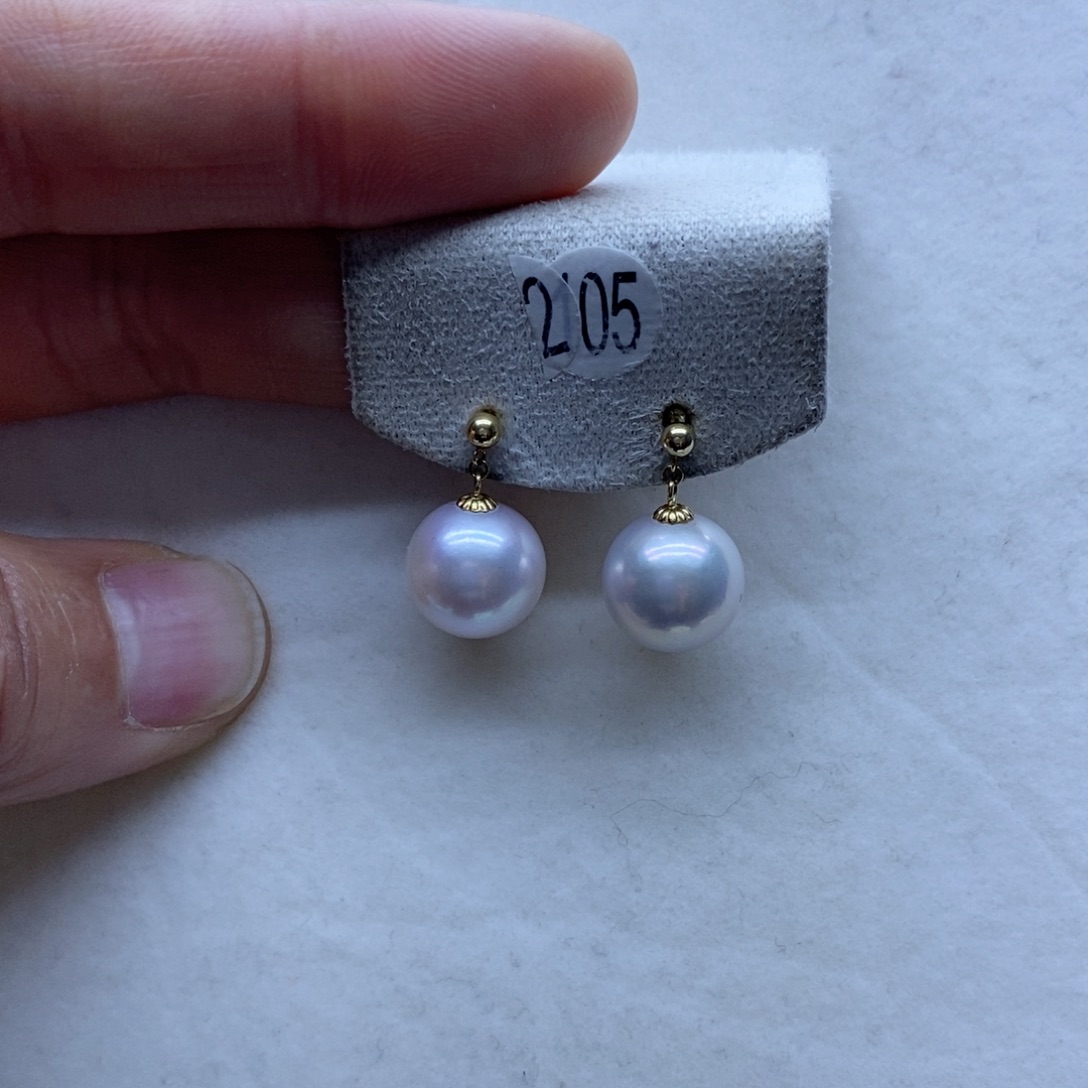 淡水珍珠耳饰18K金镶嵌205