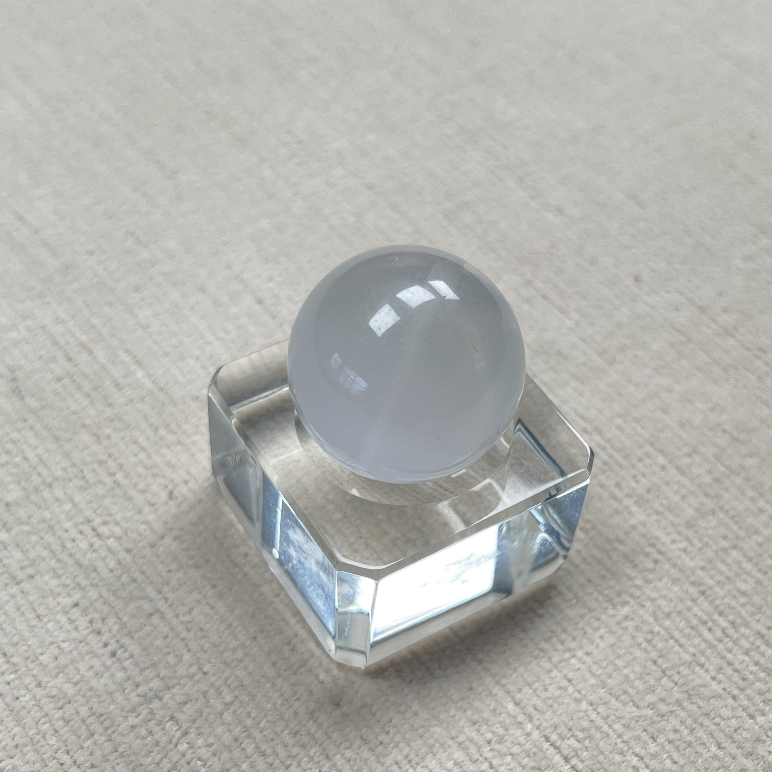 【莫泊桑038】DIY散珠奶白色萤石17mm（多样性发其一）