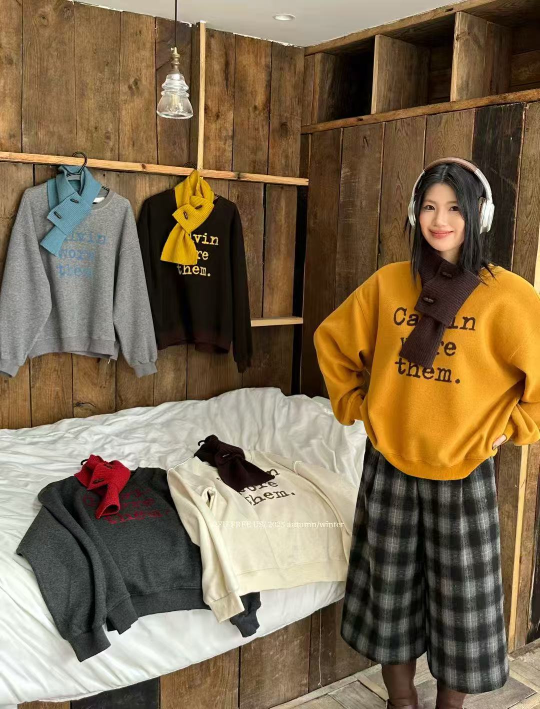 高品质植绒加绒加厚字母卫衣1218（没有围巾）