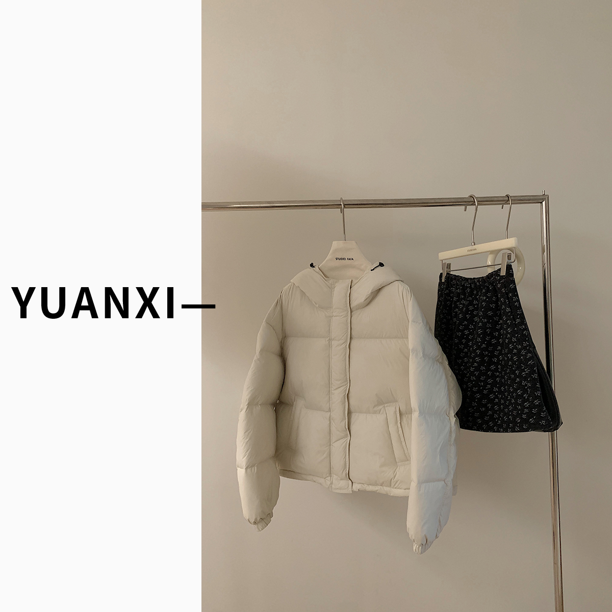 【FAFAJIA】N171 韩系连帽杏色50羽绒服外套女冬季新款