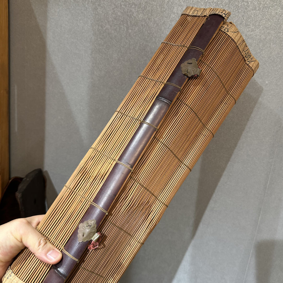 年代物，匠人手工编织老竹帘