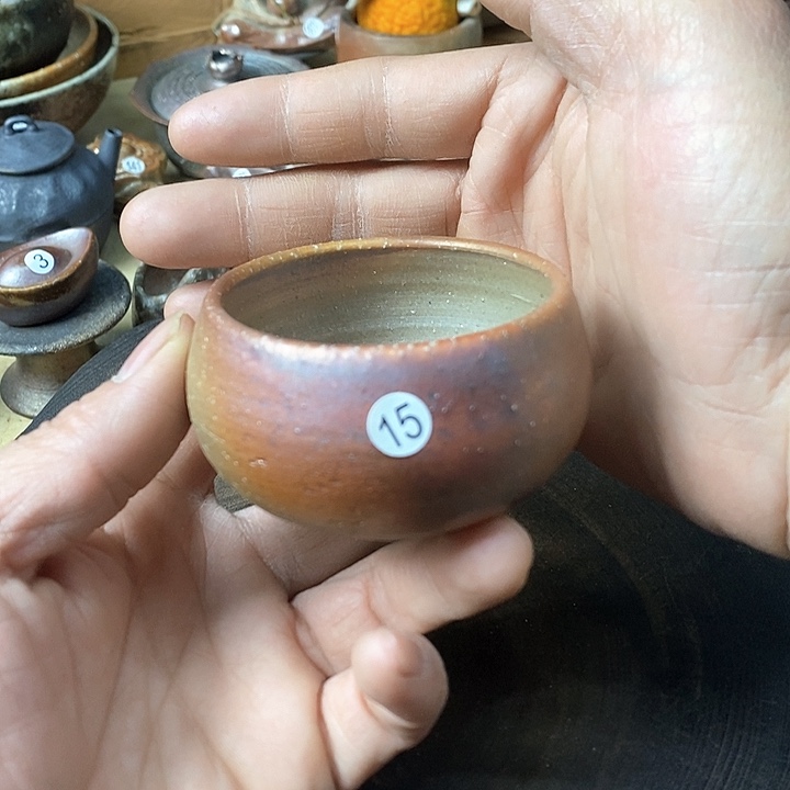 杯手工粗陶、柴烧茶器