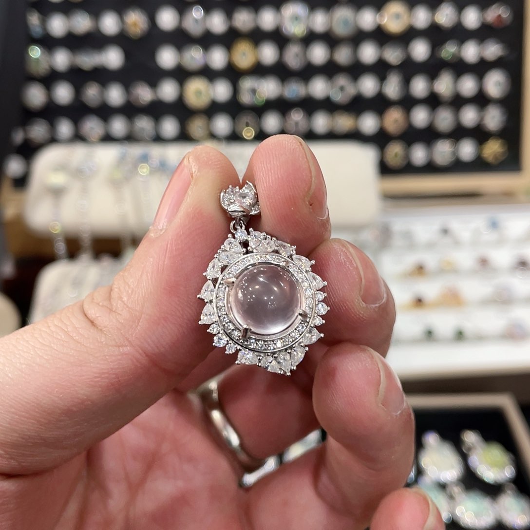 芙蓉石吊坠(不含链)银S925镶嵌楊*臭