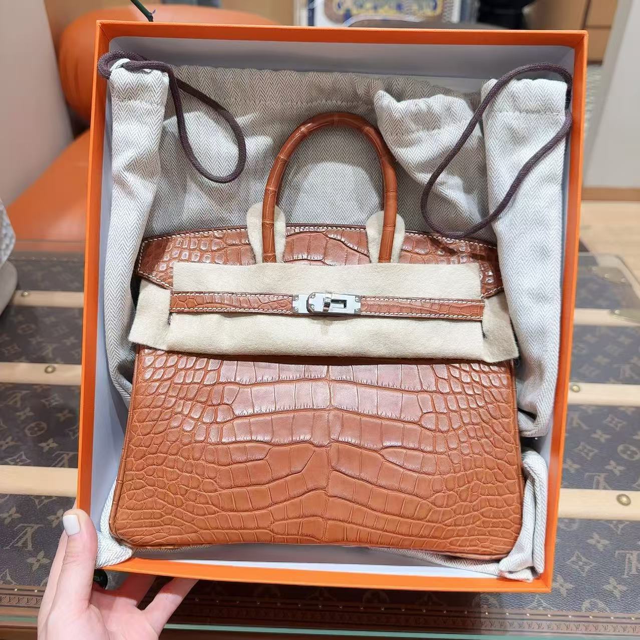 全新未使用 Hermes/爱马仕 Birkin 25/金棕马鞍皮/银扣/U刻/国专
