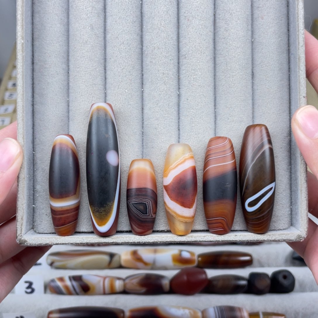 高***人玛瑙/玉髓合金颈饰