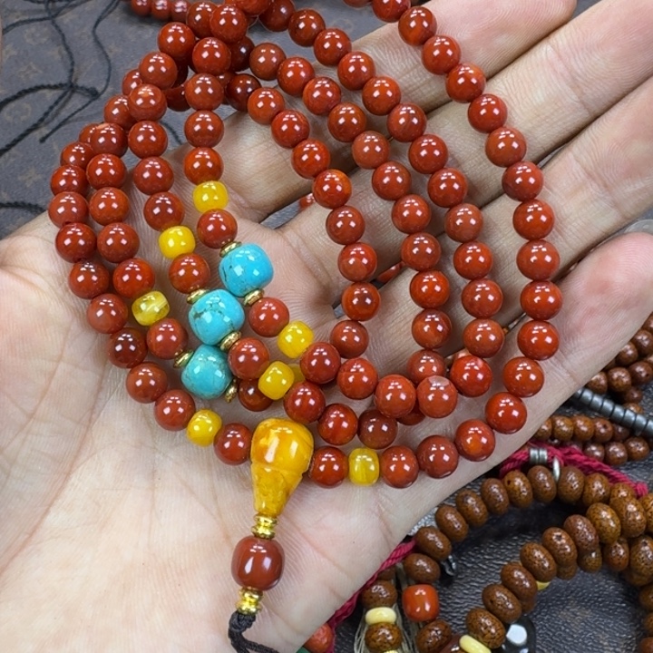 玛瑙/玉髓未镶嵌颈饰佛珠