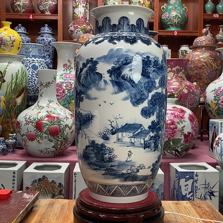 景德镇陶瓷手工手绘花瓶摆件