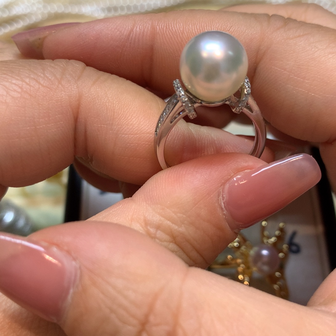 海水珍珠戒指银S925镶嵌