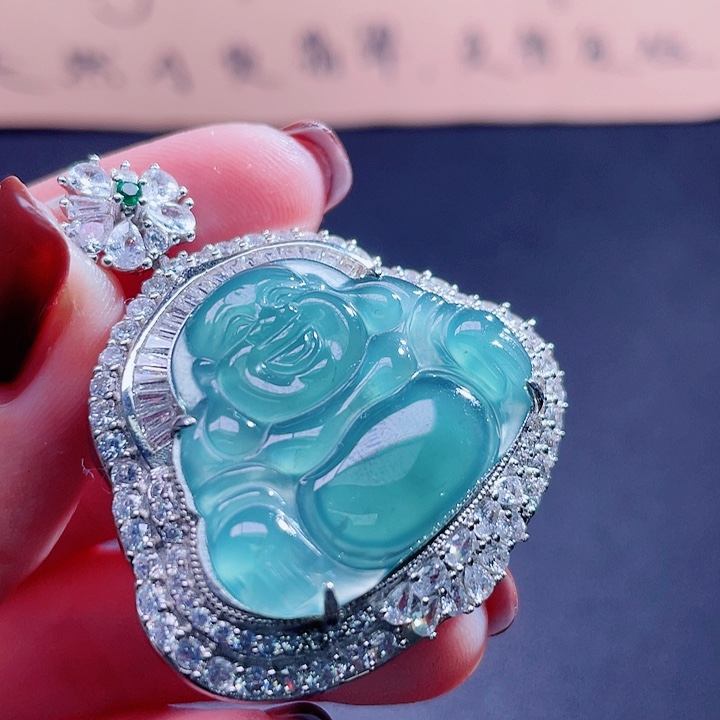 翡翠吊坠(不含链)银S925镶嵌