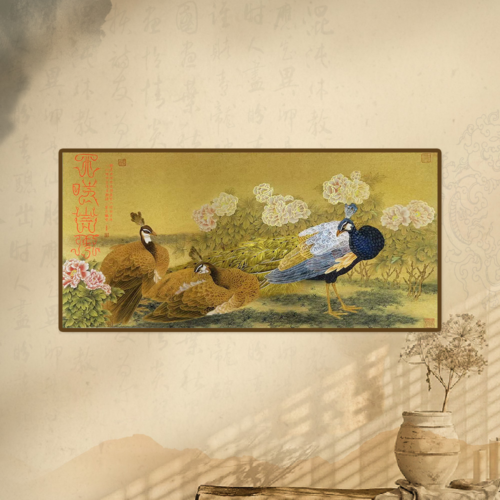 葛溪月老师展览代表作品—《宫廷锦丝孔雀》