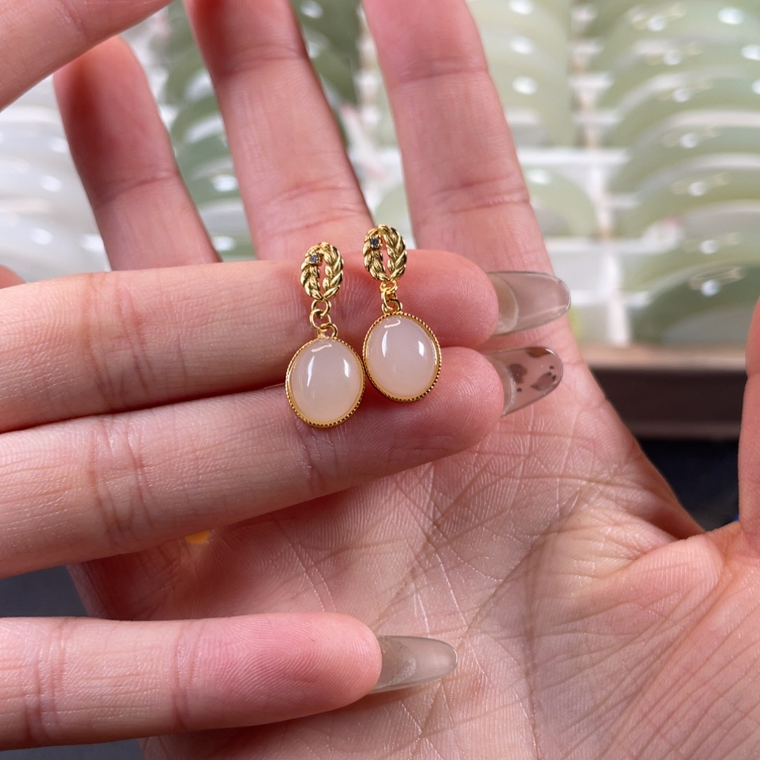 银S925镶嵌手镯和田玉