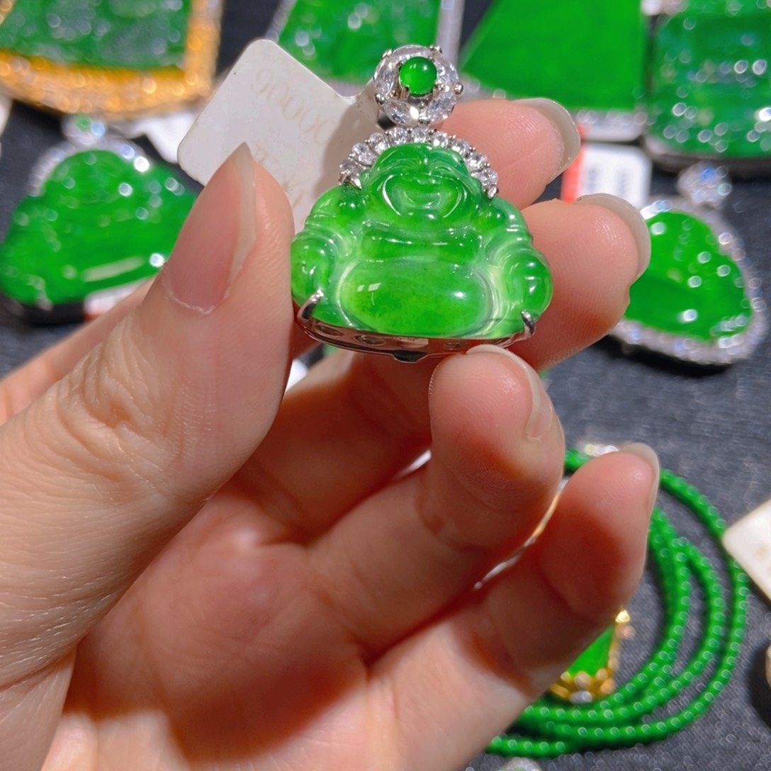 翡翠银S925镶嵌吊坠(不含链)