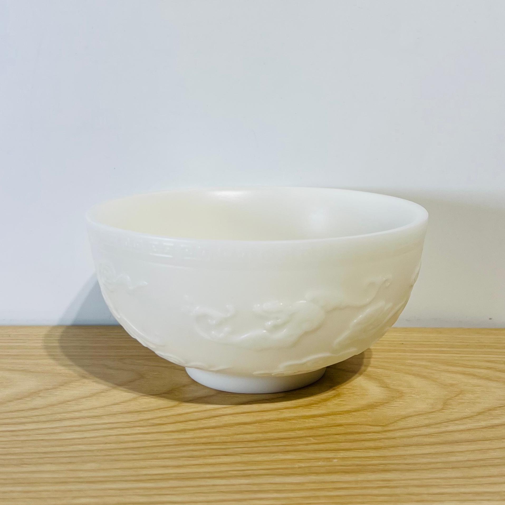 吾游茶器【五福碗】羊脂玉瓷素烧陶瓷碗