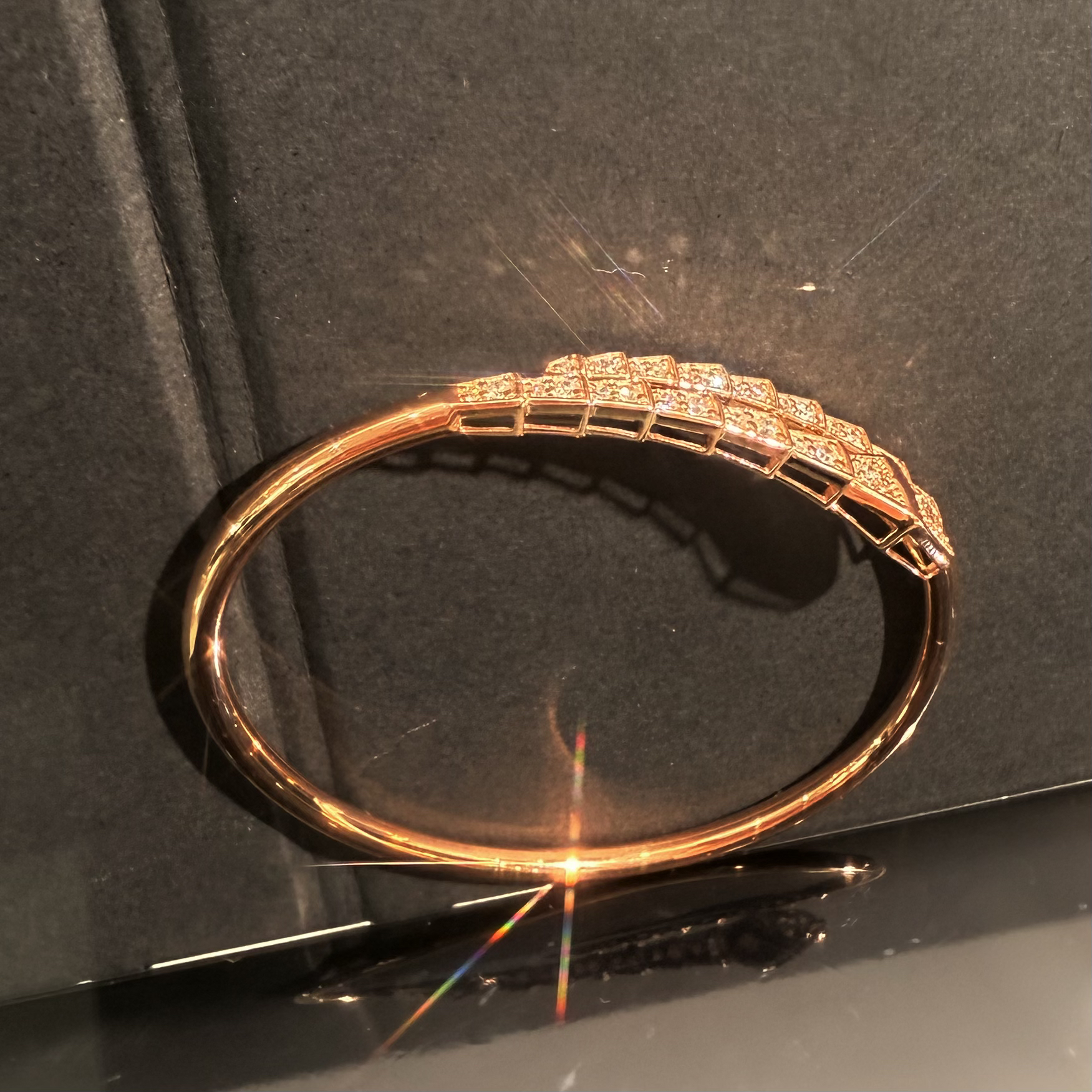 CERO【灵蛇手镯】18K玫瑰金轻奢气质百搭金豪华钻石手镯PL00002